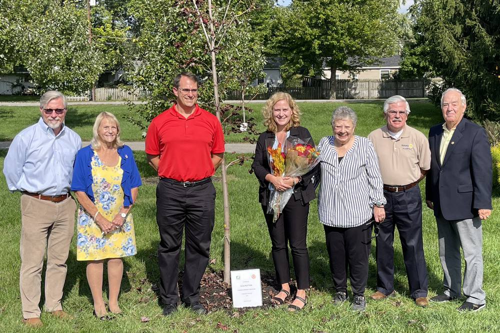 Plainfield Rotary members with Liza Payton, Plainfield's 2022 Teacher of the Year
