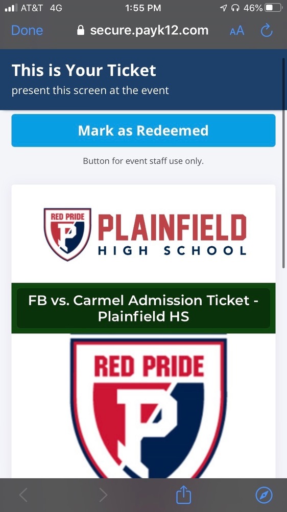Digital Ticket Sales Plainfield High School