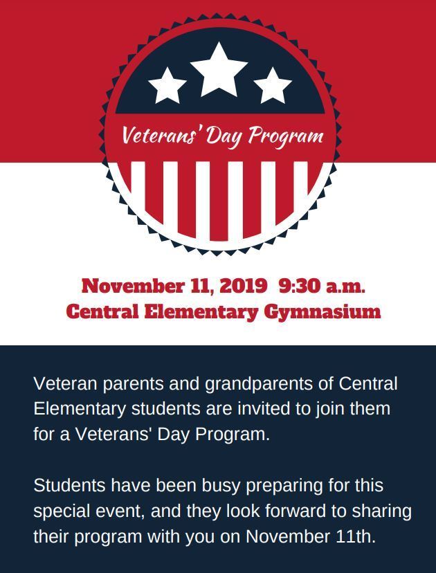 Elementary school veterans day program