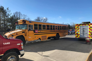 School bus serves as warming station