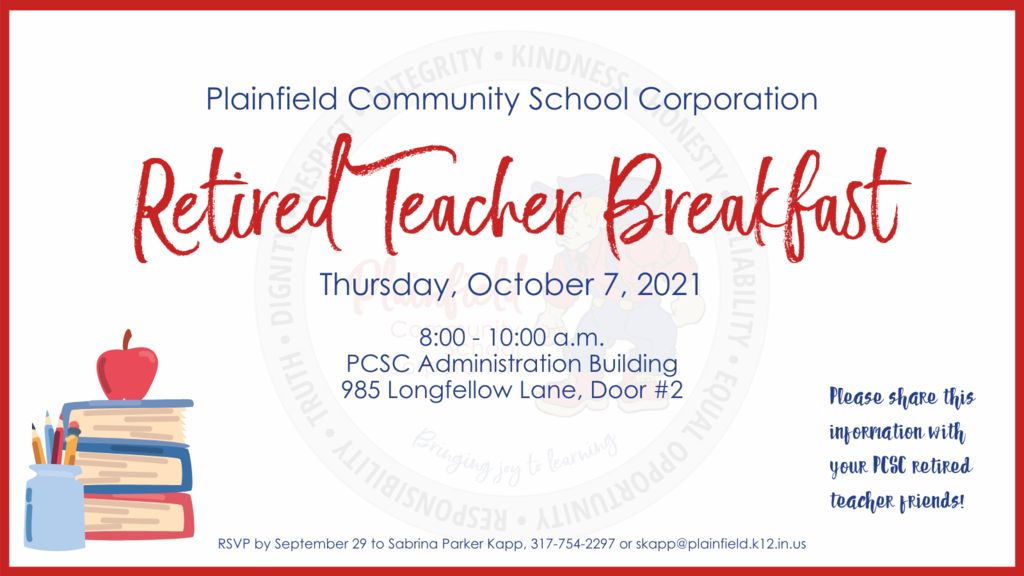 Retired Teacher Breakfast for PCSC - October 7, 2021