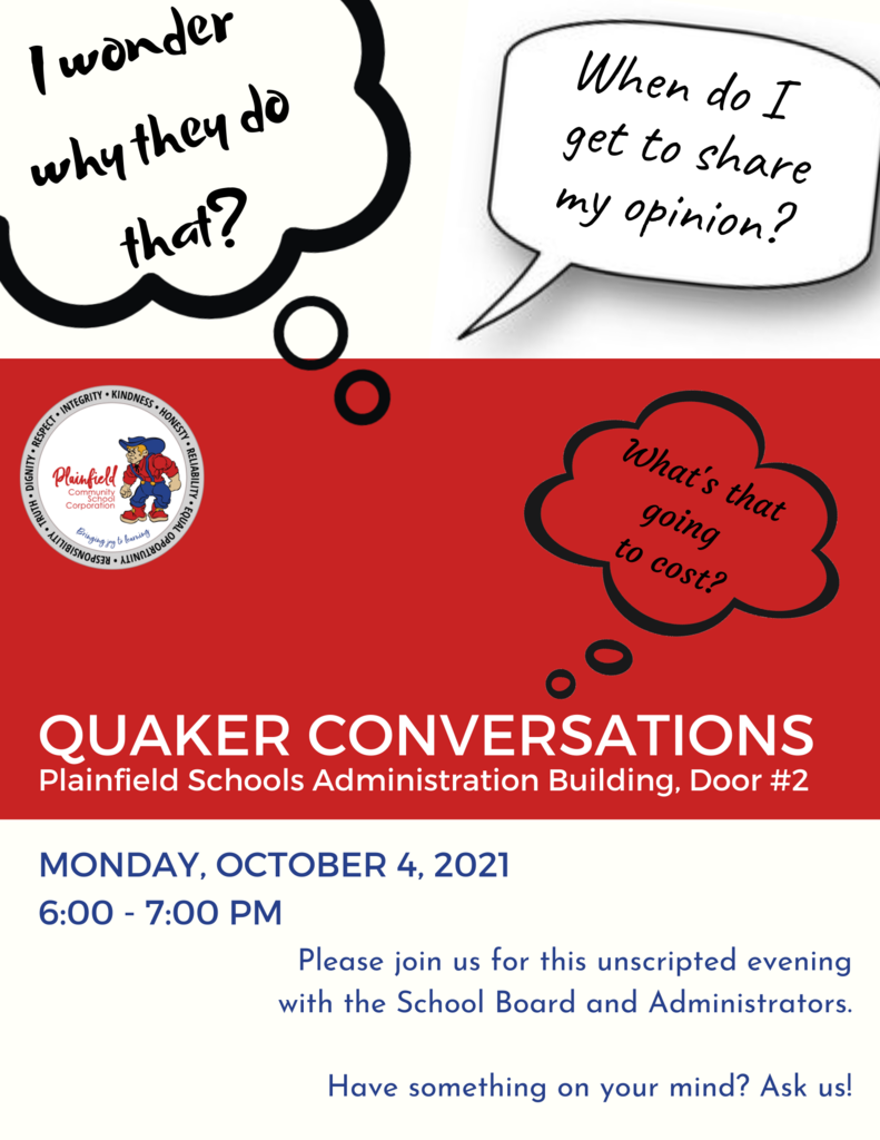 Quaker Conversations, October 4 at 6 pm at the Administration Building