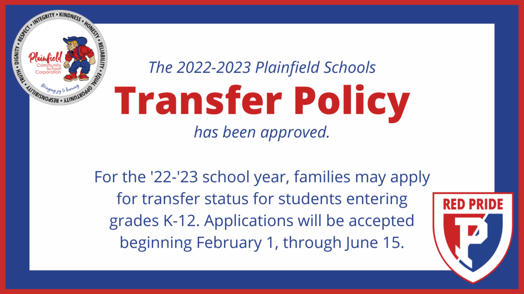 Transfer policy for 2022 - 2023