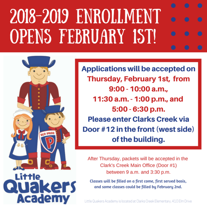 2018-2019 LQA Enrollment opens February 1st!