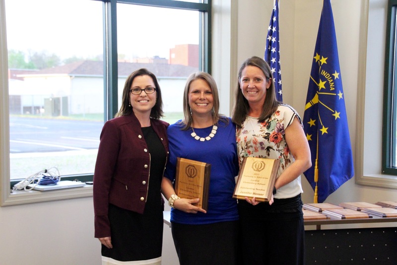 Central principal Julie Thacker, with Heidi Schwettman and Jenni Menser