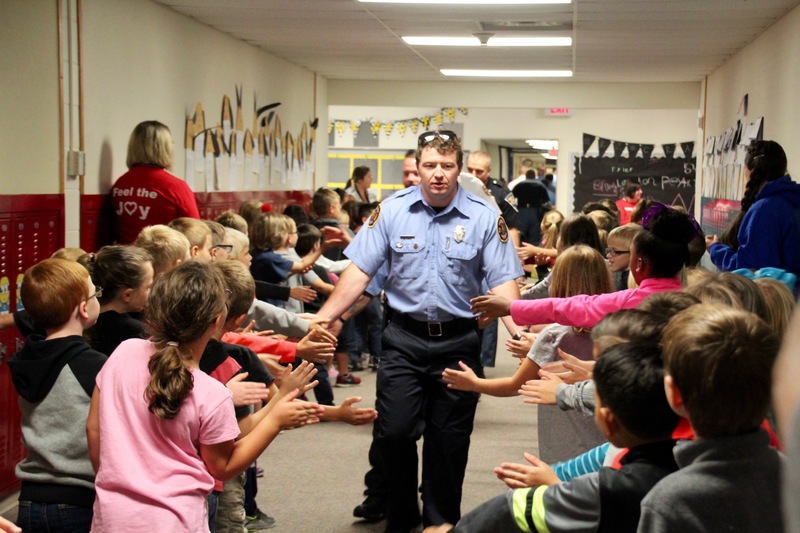 @PlainfieldFire1 personnel were greeted enthusiastically by students as they paraded through the hallways.