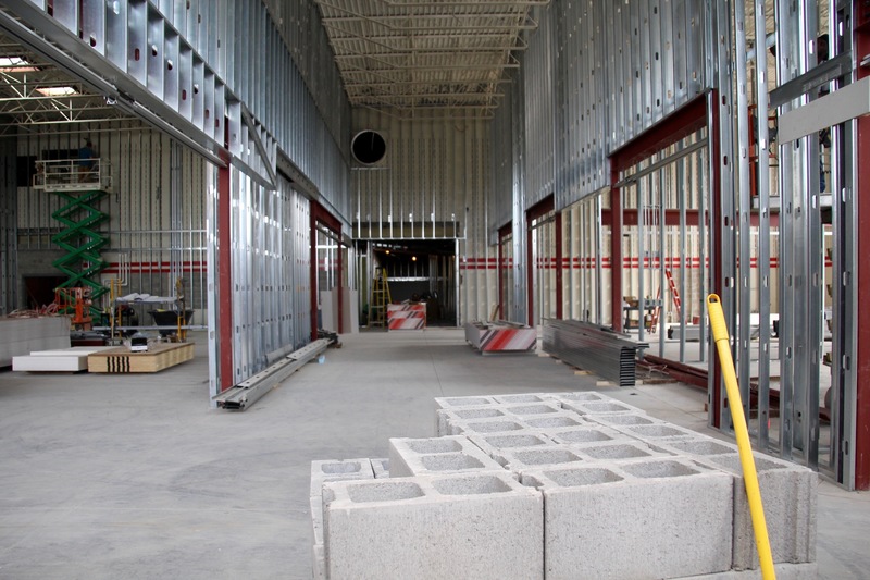 From the south end of The Imagination Lab, this photo gives a peek into the three distinct areas of the new space, with a massive studio on the left, thinking studios on the right, and a collaborative space right down the center.