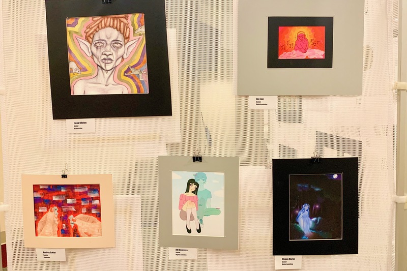 Art displayed for the Spring 2021 AP Studio Art Exhibition