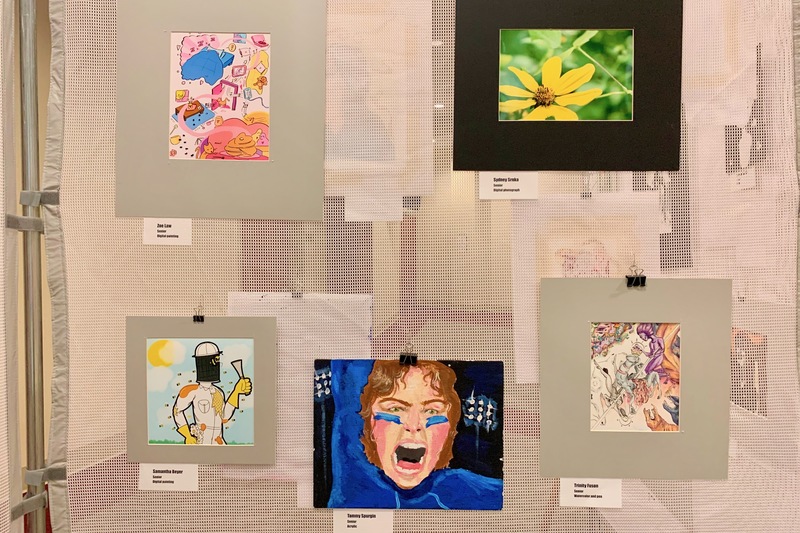 Art displayed for the Spring 2021 AP Studio Art Exhibition