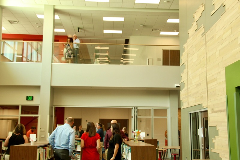 Guests tour the school during the Guilford Elementary ribbon-cutting event
