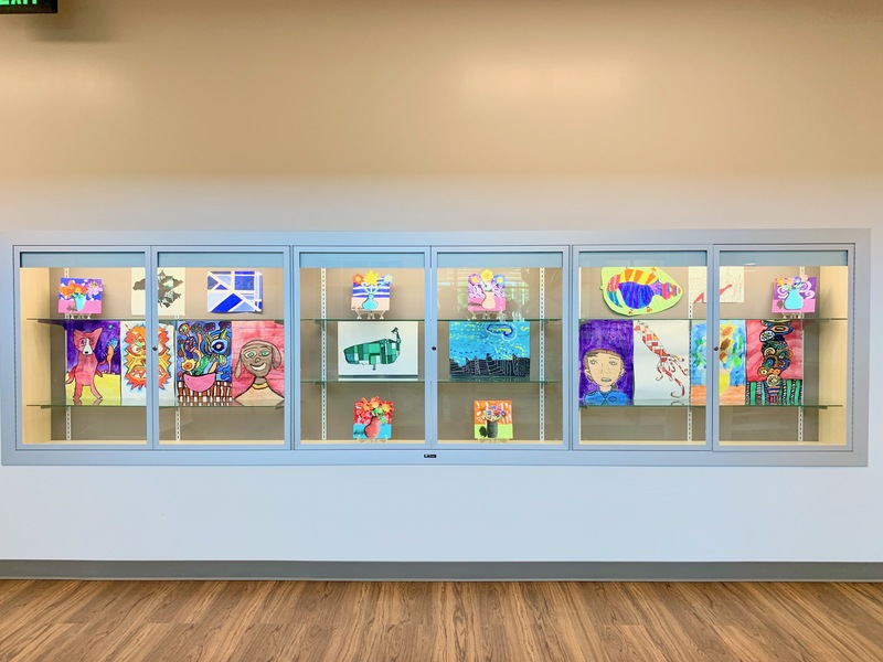Student artwork from the 2019-2020 school year, featuring students attending Guilford Elementary this year, is already prominently displayed