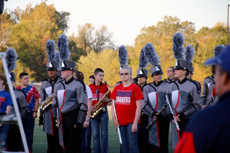 8th grade band students perform with the PHS band at least once during the season