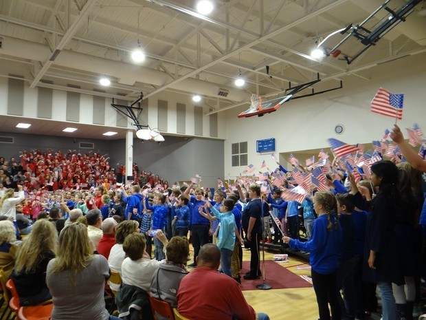 A sea of waving flags!