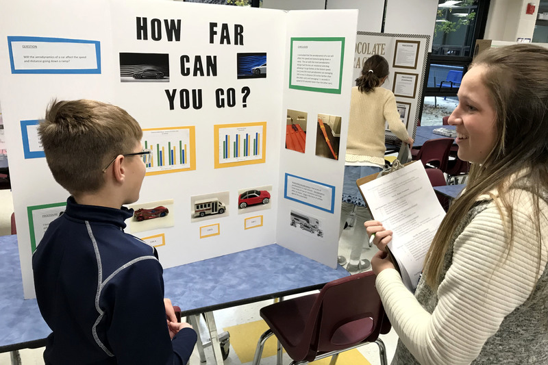 PHS Dual Credit Science students providing the judging for the Clarks Creek Science Fair this year.