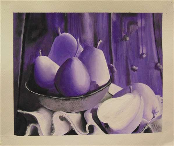 Junior Nevaeh Parks used charcoals and colored pencils to create this still life drawing.