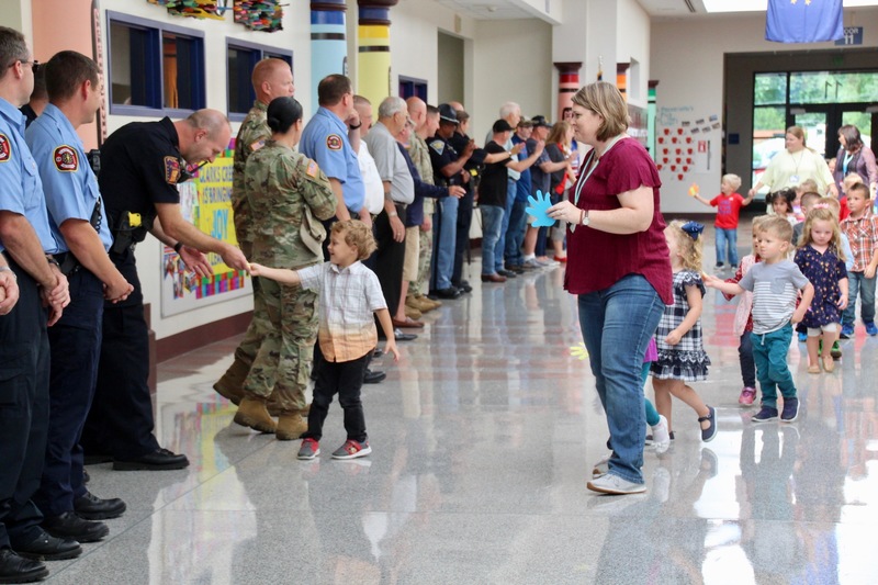 Clarks Creek students passed out thank you cards and letters to their special guests, in observance of Patriot Day