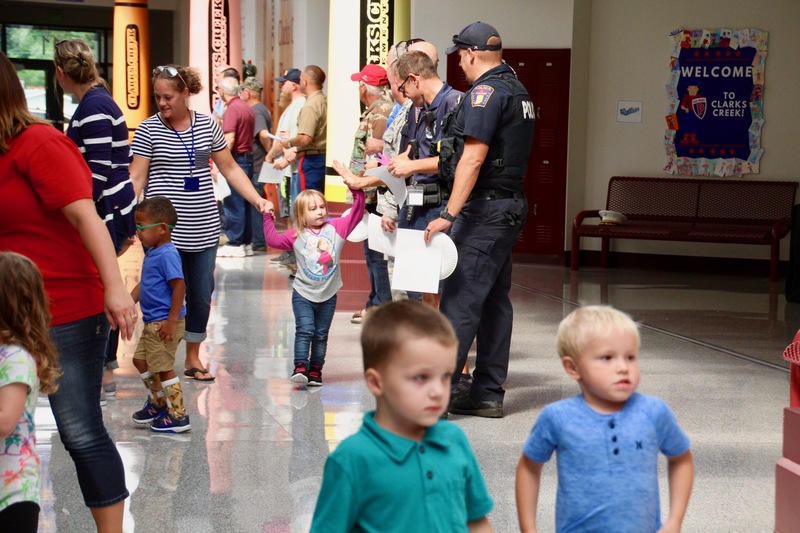 Clarks Creek students passed out thank you cards and letters to their special guests, in observance of Patriot Day