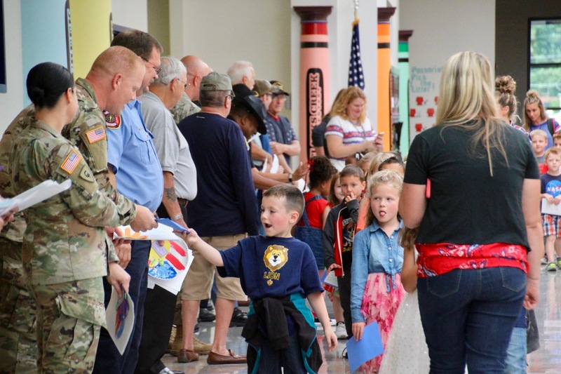 Clarks Creek students passed out thank you cards and letters to their special guests, in observance of Patriot Day