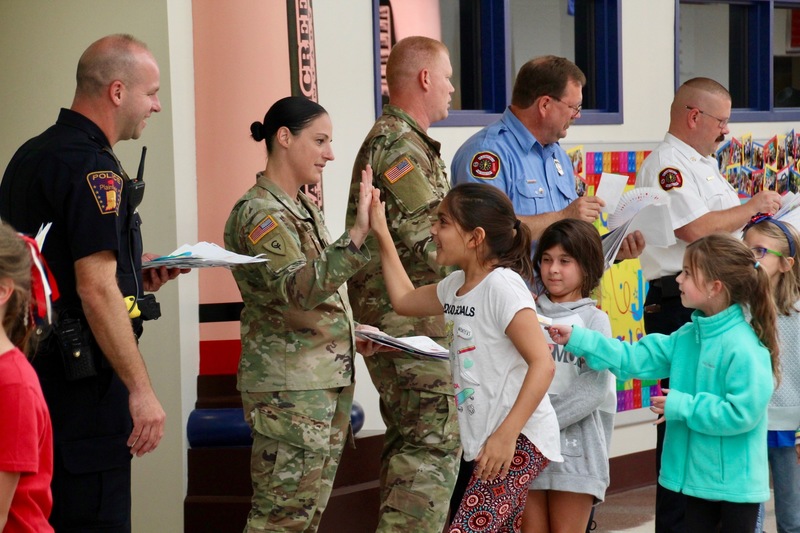 Clarks Creek students passed out thank you cards and letters to their special guests, in observance of Patriot Day