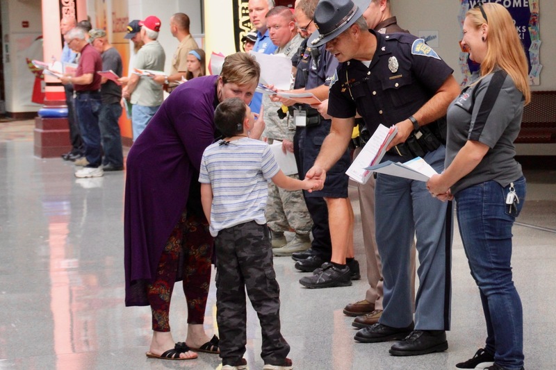 Clarks Creek students passed out thank you cards and letters to their special guests, in observance of Patriot Day