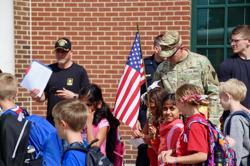 Following the final bell, Clarks Creek students exited the school in silence, paying their final tributes to our veterans and first responders, in remembrance of Patriot Day.