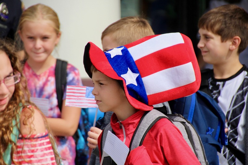 Following the final bell, Clarks Creek students exited the school in silence, paying their final tributes to our veterans and first responders, in remembrance of Patriot Day.