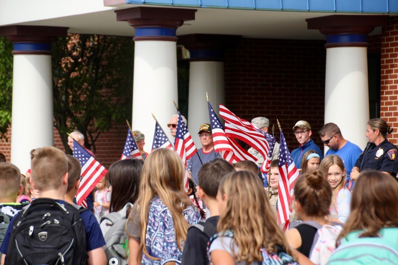 Following the final bell, Clarks Creek students exited the school in silence, paying their final tributes to our veterans and first responders, in remembrance of Patriot Day.