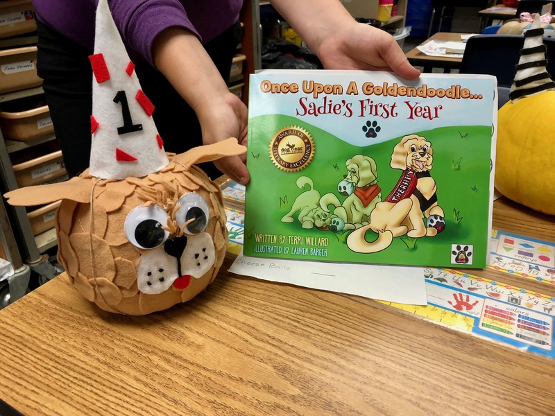 Van Buren kindergarten students created a pumpkin based on reading a book of their choice.