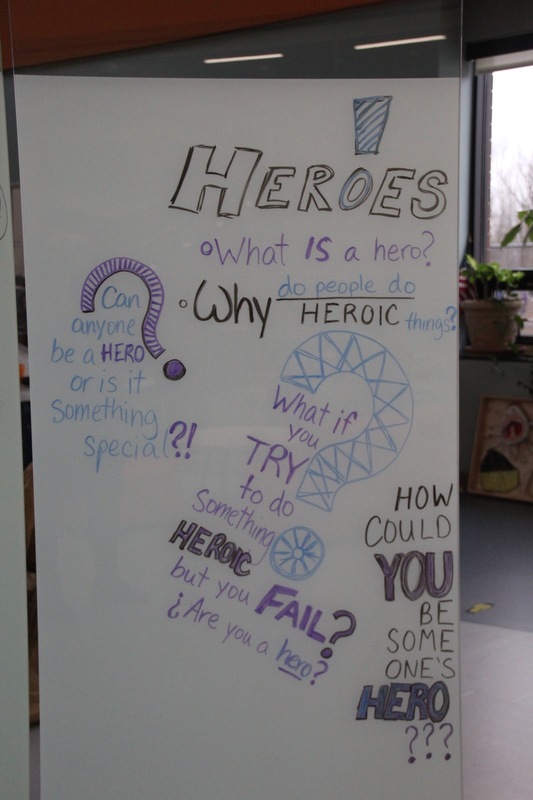 Artist-in-Residence Elizah Monai created this thought-provoking graphic about heroes