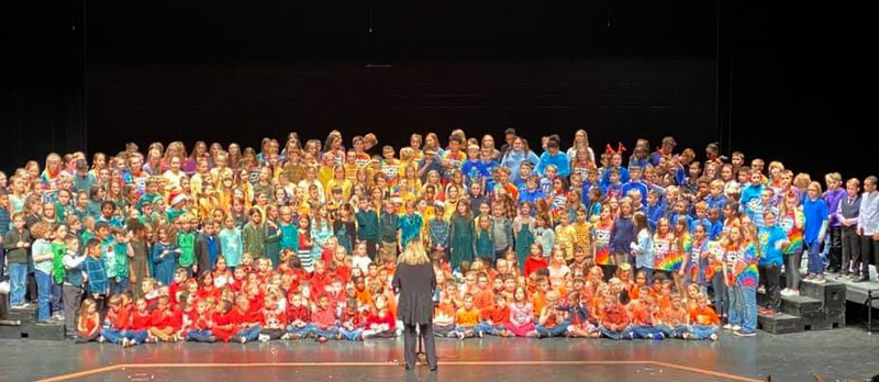 Brentwood Elementary's Holiday Concert, with all students performing together in the PHS Auditorium