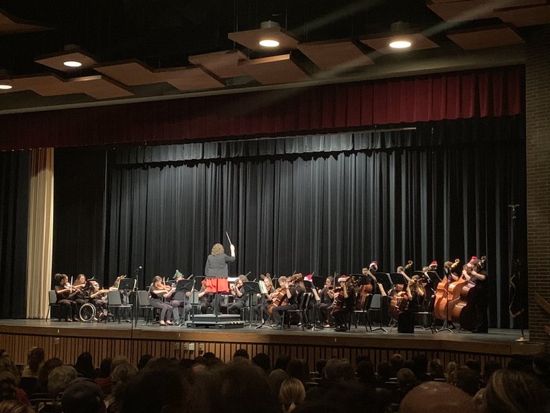 The PCMS Orchestra performing during the 2019 Holiday Concert